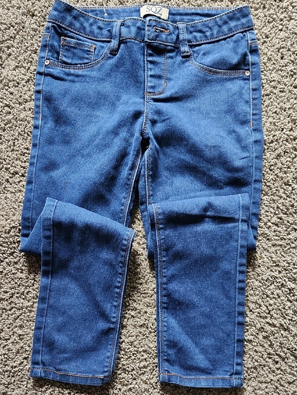 Girl's Dark Blue Stretch Jeans